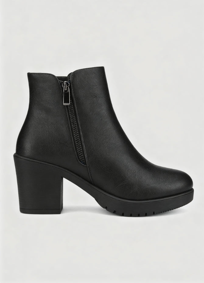 Botines cómodos de tacón bajo y grueso