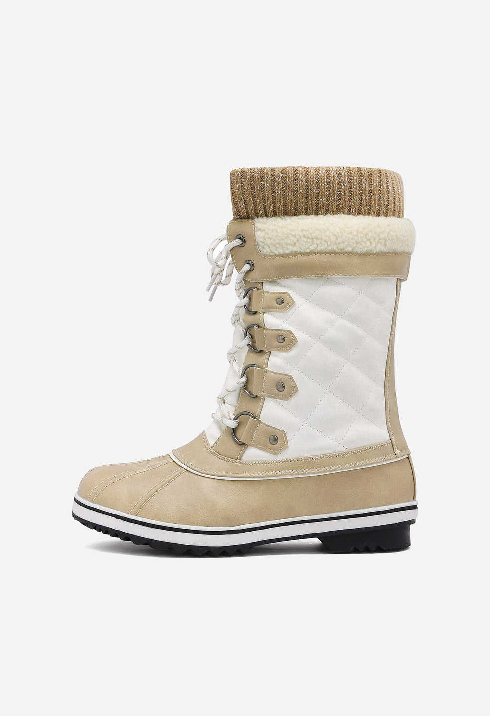Botas de nieve de pelo con cordones de invierno de mujer