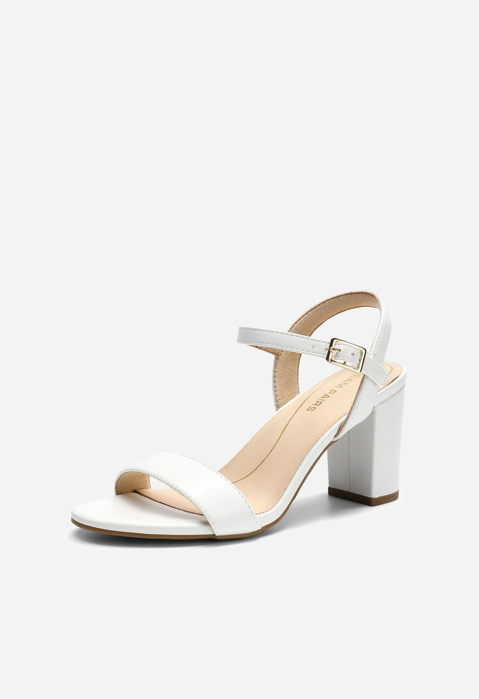 Sandalias de piel de tacón ancho de mujer