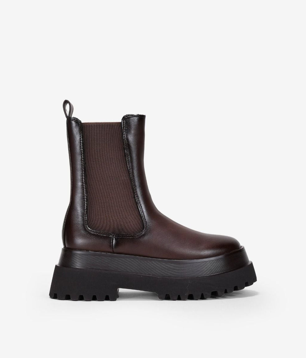 Botas Chelsea marrones con plataforma