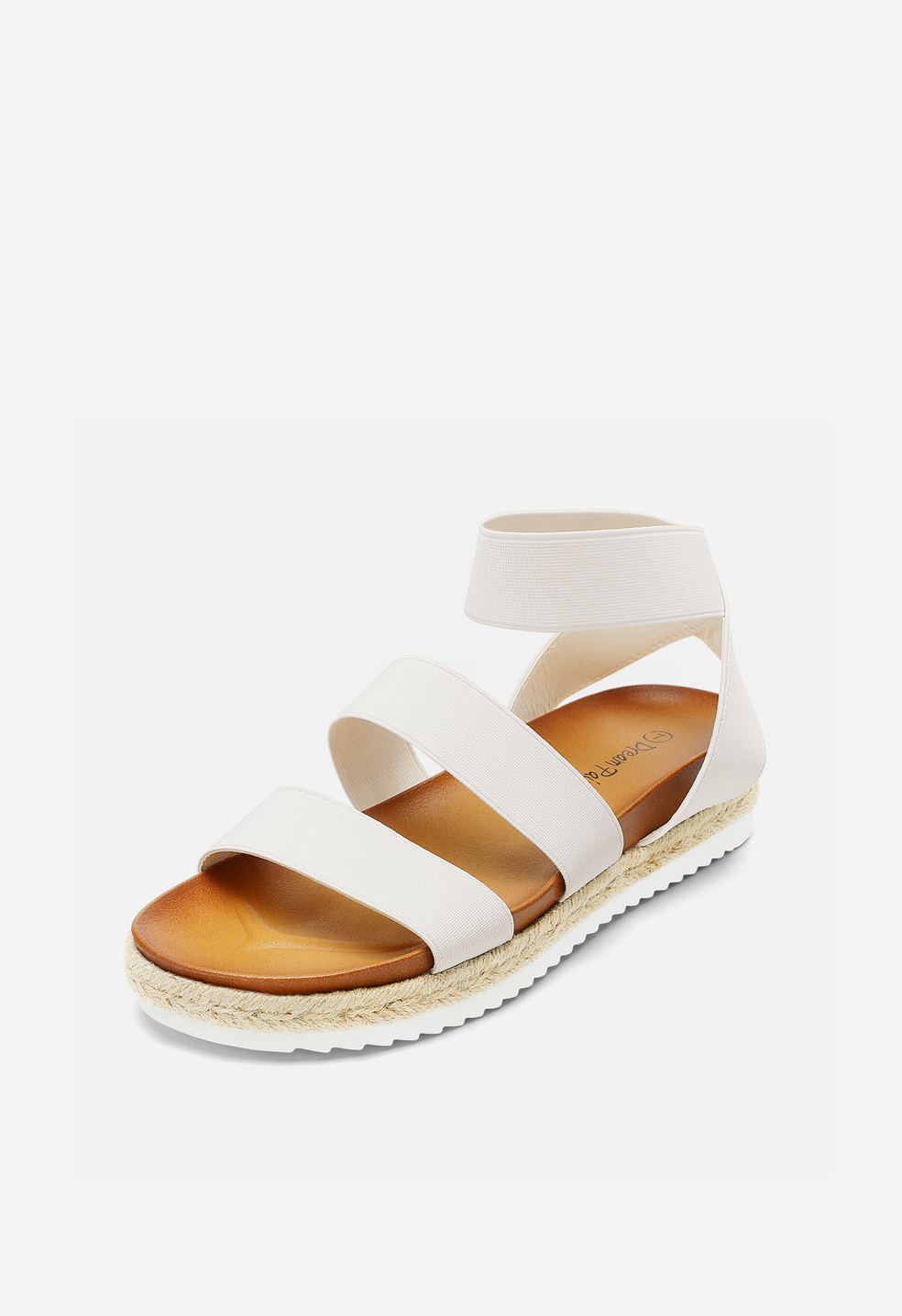 Sandalias de cuña con plataforma tipo alpargata y tira al tobillo de mujer
