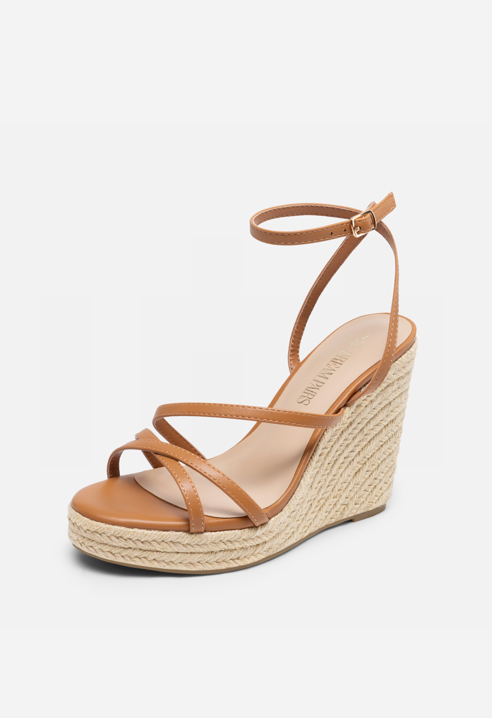 Sandalias de cuña con plataforma y tiras tipo alpargata de mujer