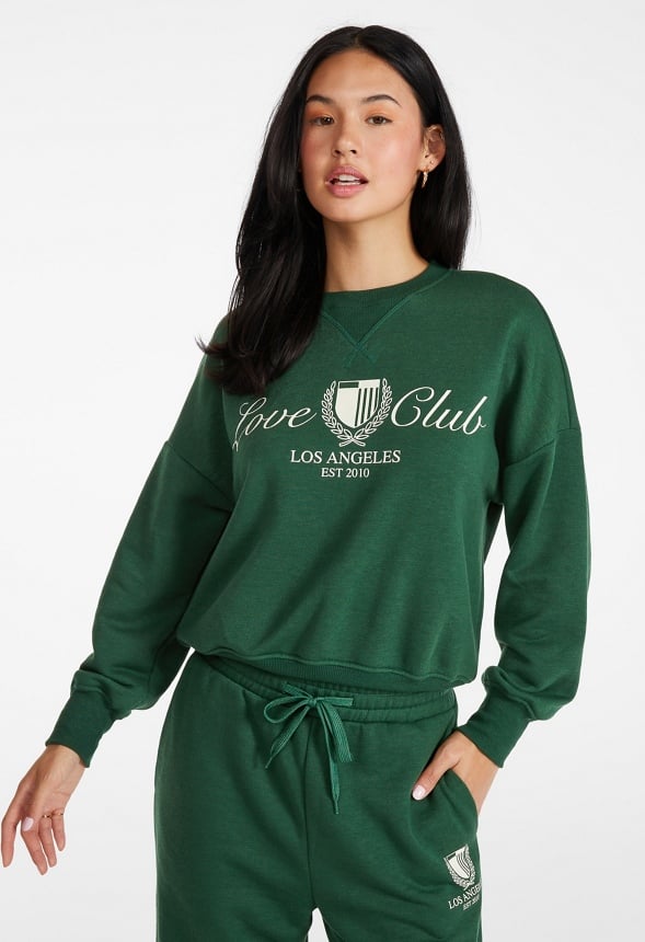 Sudadera estampada de cuello redondo