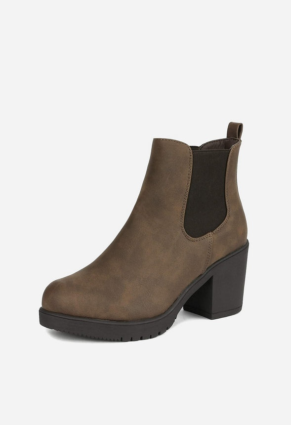 Botines Chelsea de tacón alto y grueso