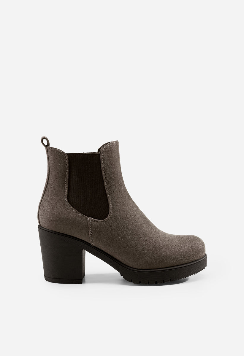 Botines Chelsea de tacón alto grueso