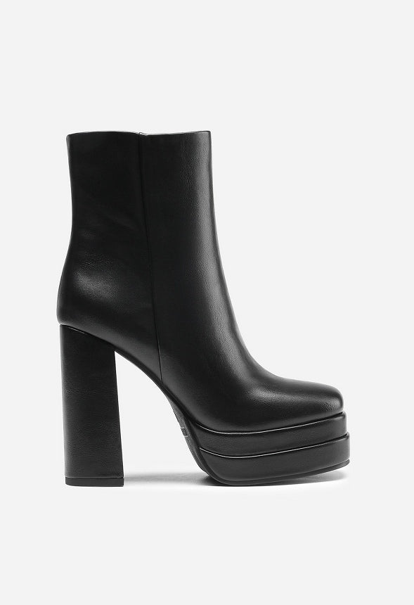 Botines de puntera cuadrada con plataforma