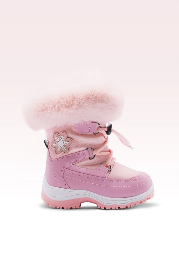 Botas de nieve antideslizantes con forro de pelo de niña