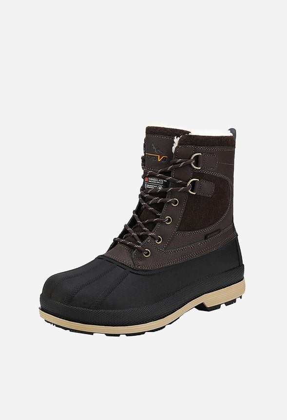 Botas de nieve aisladas e impermeables de hombre
