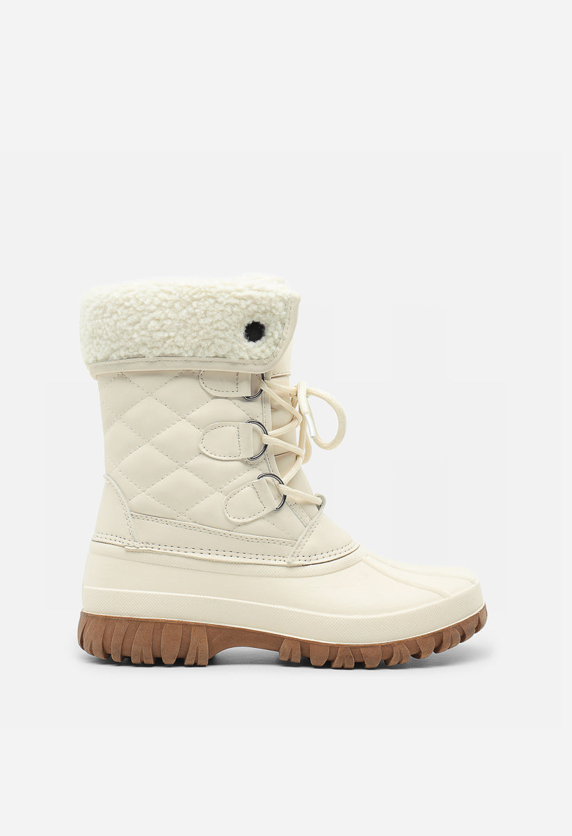 Botas de nieve de media caña impermeables y forradas