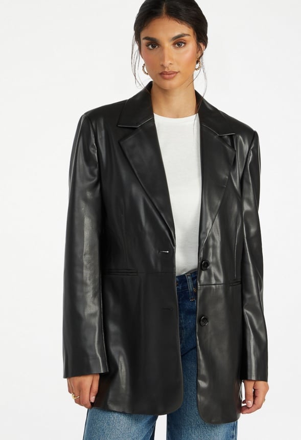 Blazer oversize de piel sintética