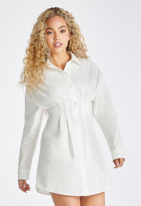 Vestido camisero estilo corsé