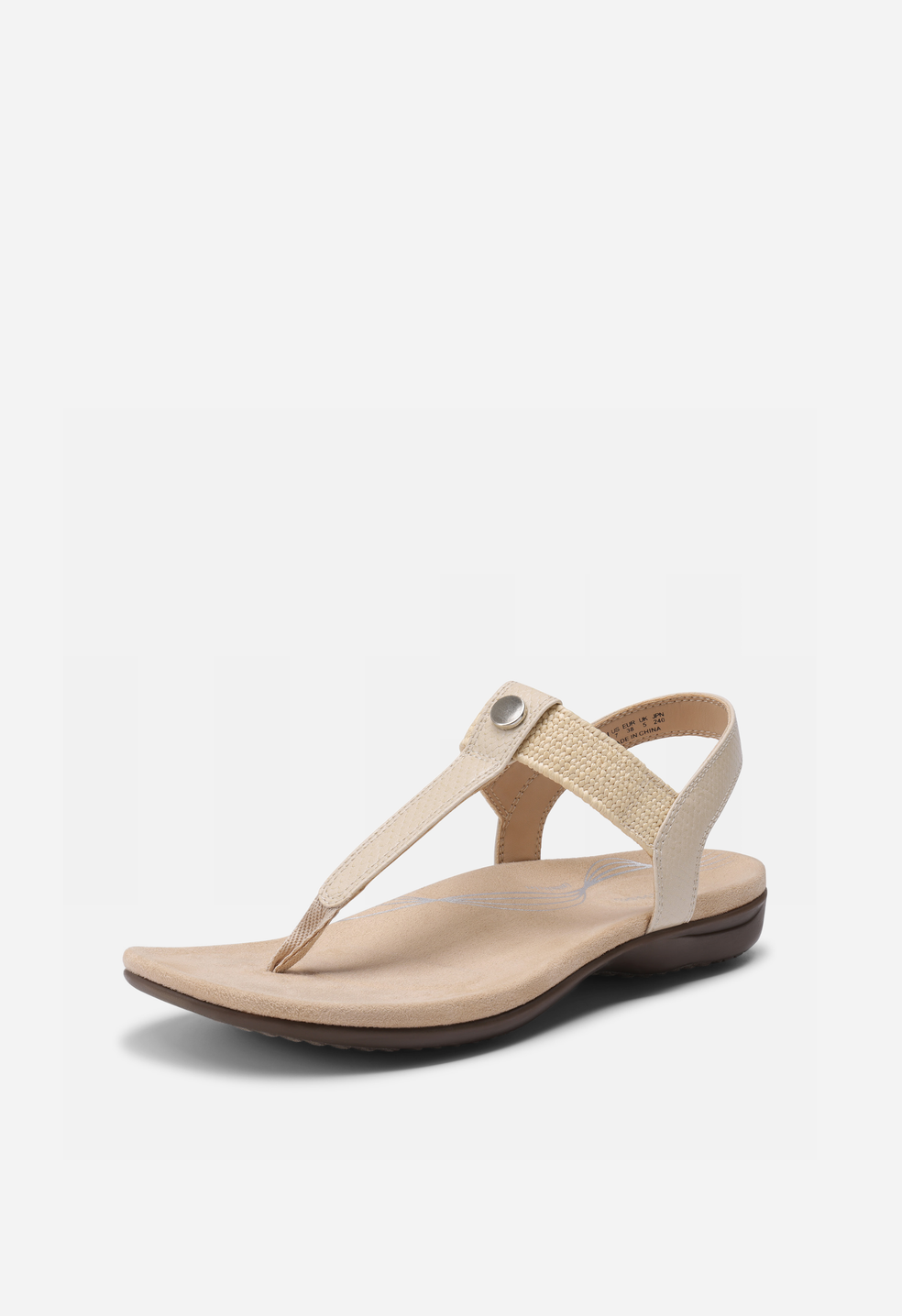 Sandalias con tira en T y soporte para el arco de mujer