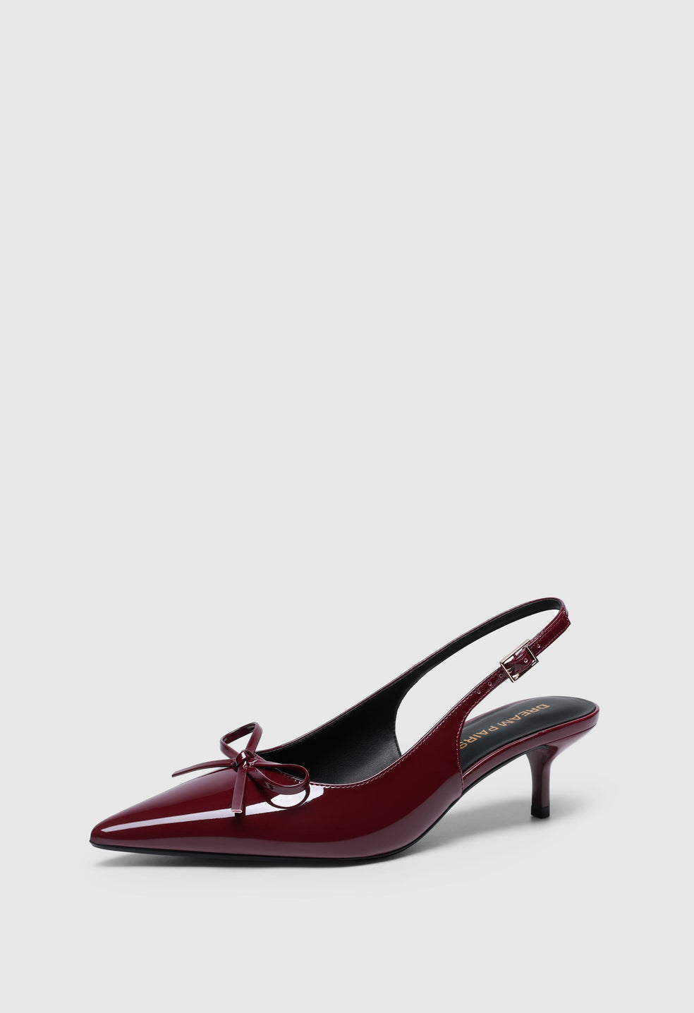 Zapatos destalonados de tacón de gatito de mujer
