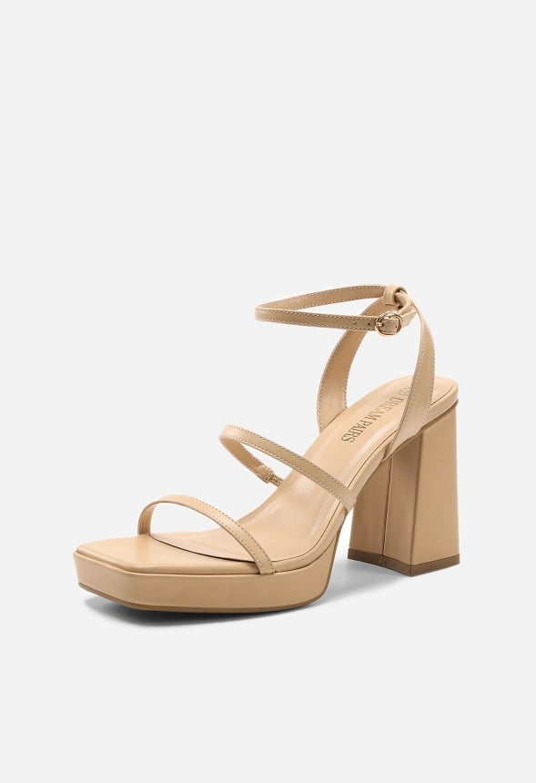 Sandalias de tiras con plataforma y tacón grueso