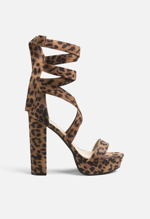 Sandalias gladiadoras de tacón alto con plataforma de mujer