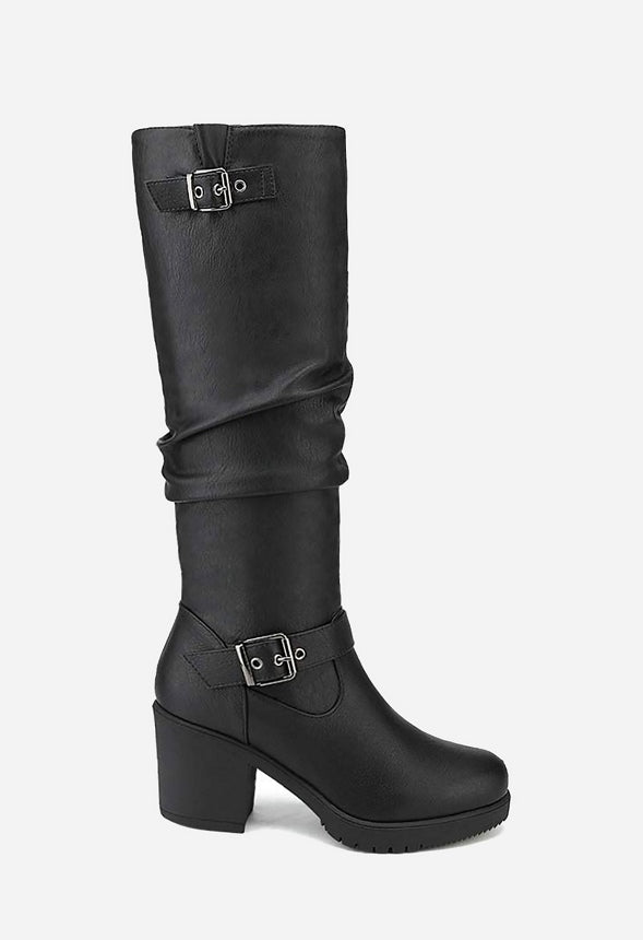 Botas altas de tacón ancho