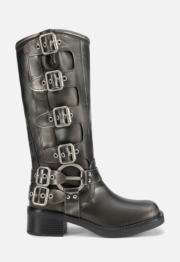 Botas moteras de puntera cuadrada