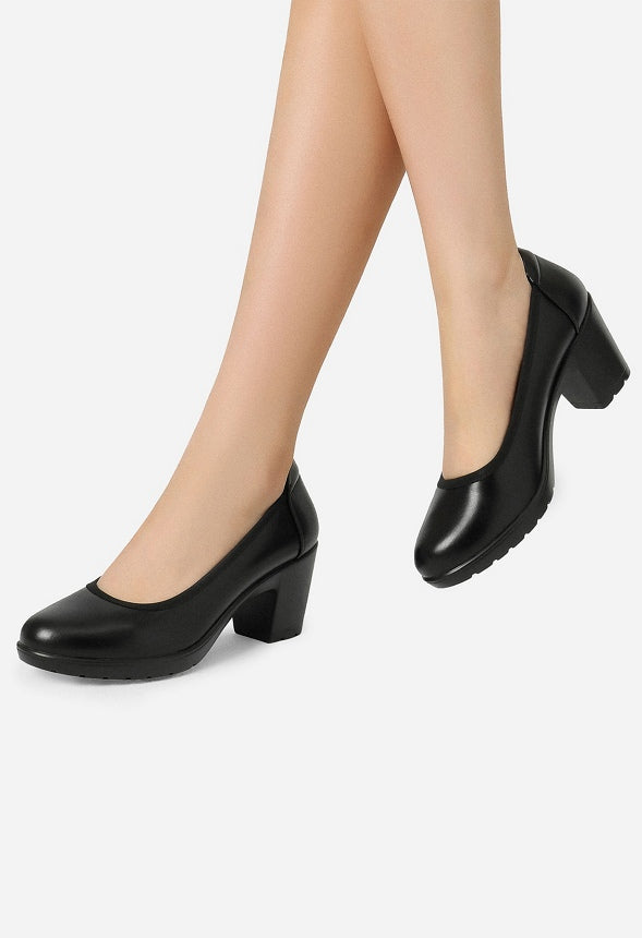 Zapatos de salón de tacón ancho bajo Edena