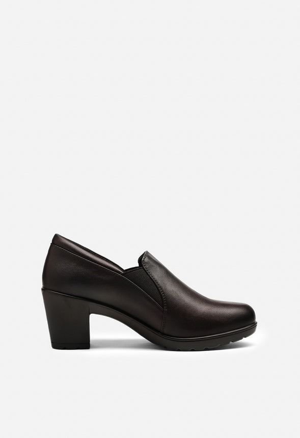 Zapatos de salón cómodos de puntera redonda y tacón ancho