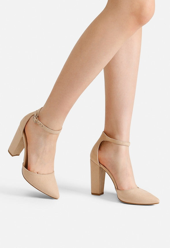 Zapatos de salón de puntera en punta y tacón grueso de mujer