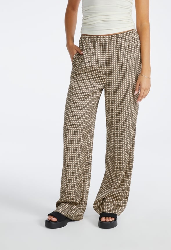 Pantalones anchos de satén