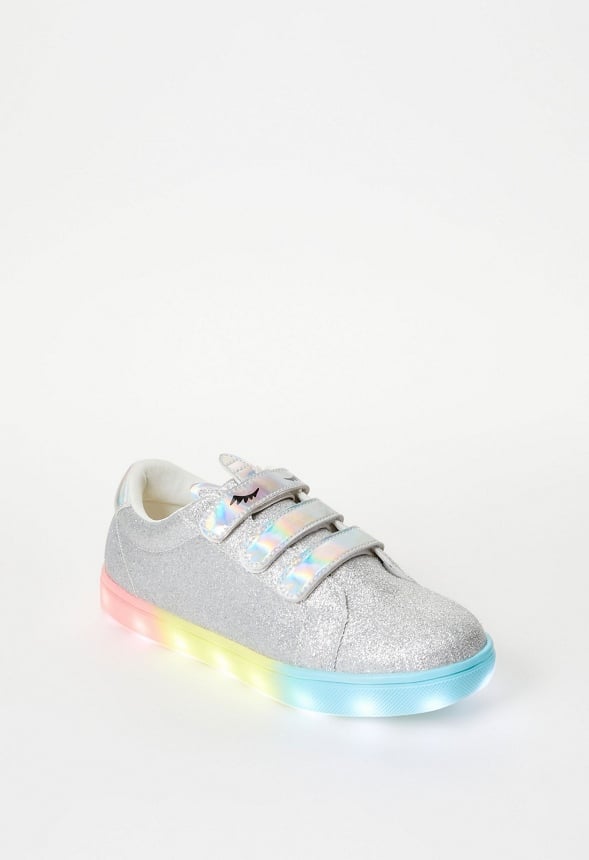 Zapatillas con luces, unicornio y suela degradada infantil