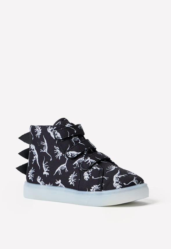 Zapatillas altas con luces de dinosaurio infantil