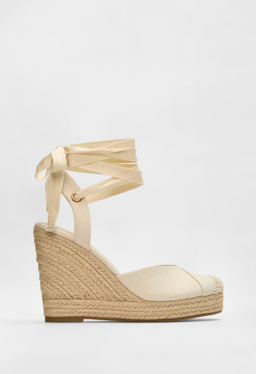 Sandalias de cuña de esparto Rena