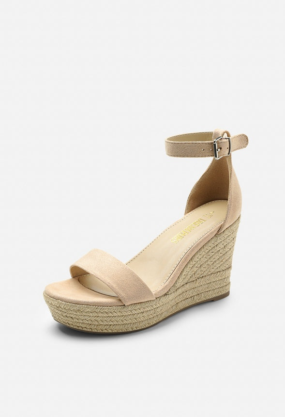 Sandalias de cuña tipo alpargata con plataforma y una tira