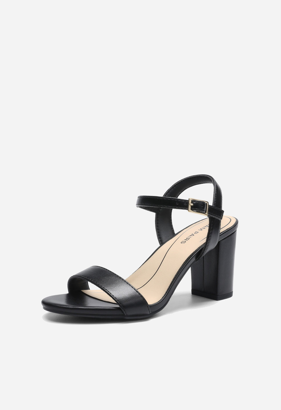Sandalias de piel de tacón ancho de mujer