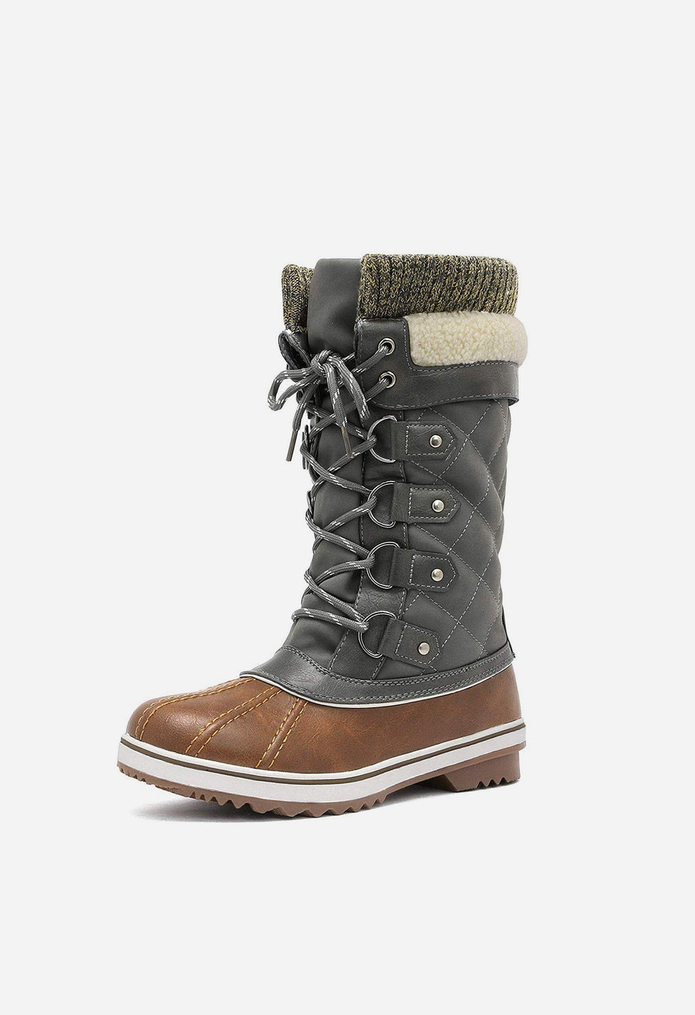 Botas de nieve de pelo con cordones de invierno de mujer