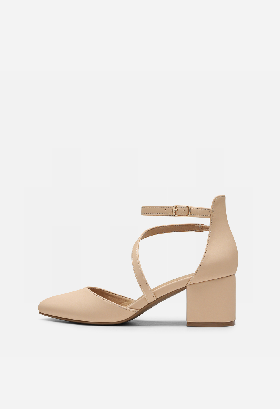 Zapatos de salón de punta fina y tacón ancho de mujer