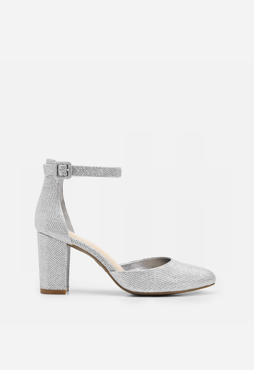 Zapatos de salón de tacón ancho y plataforma con puntera redonda de mujer
