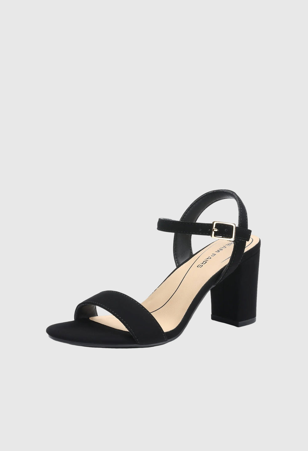 Sandalias de piel de tacón ancho de mujer