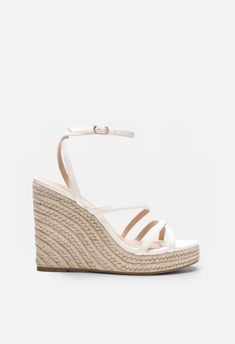 Sandalias de cuña con plataforma y tiras tipo alpargata de mujer