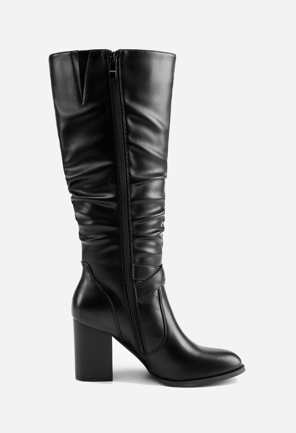 Botas slouch de tacón ancho de mujer
