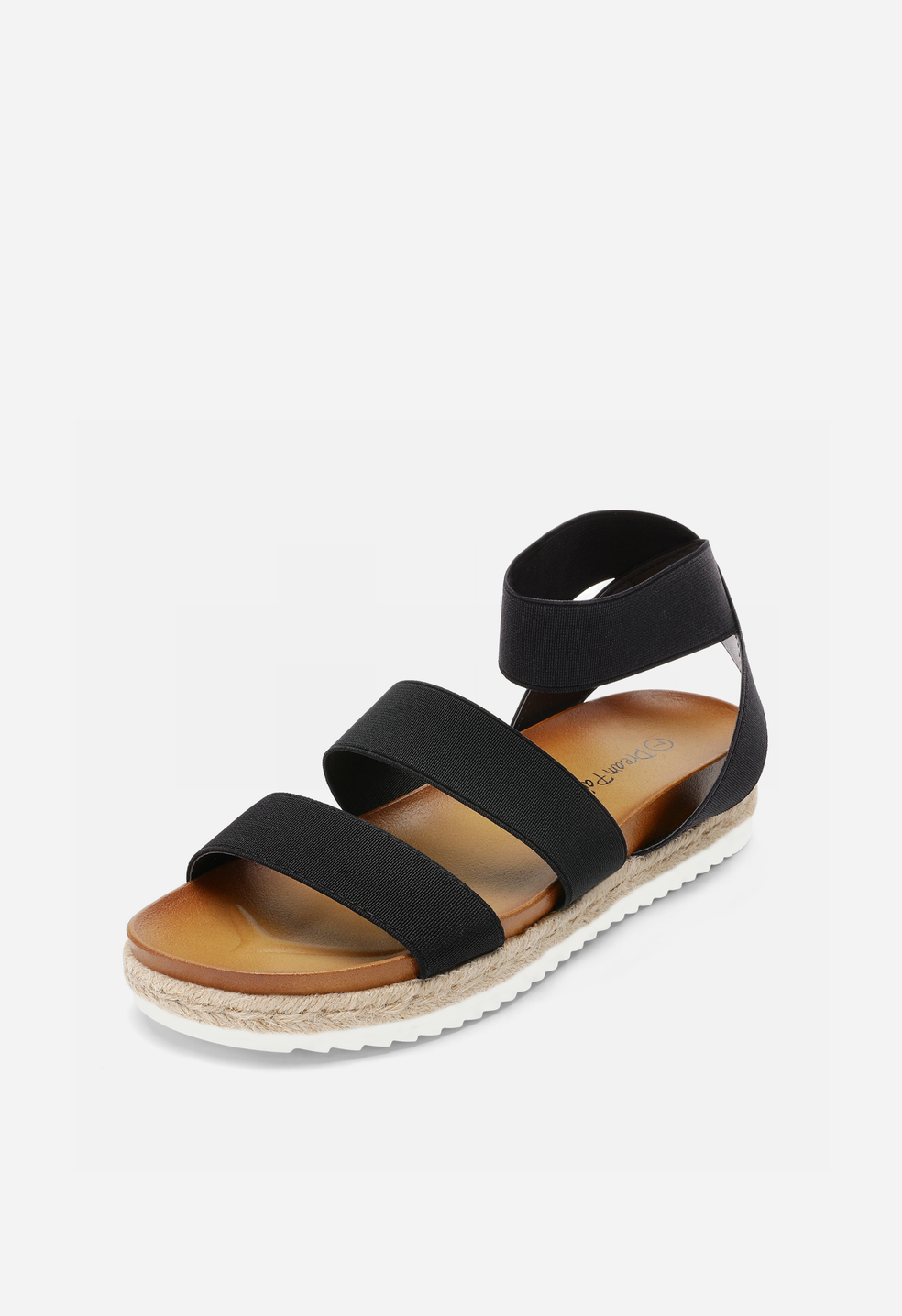 Sandalias de cuña con plataforma flatform de esparto y tira al tobillo de mujer